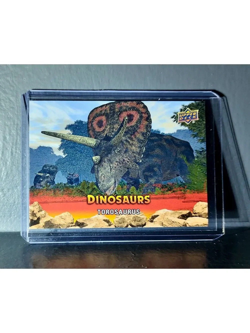 2015 Upper Deck Dinosaurs Torosaurus Extinction Red Parallel #77 Card